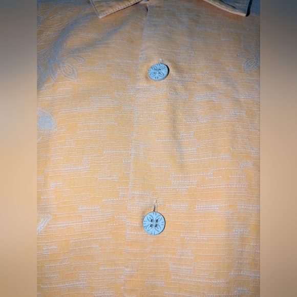 Tommy Bahama Orange Casual Silk Button Down Shirt. GUC Size small - Picture 3 of 16